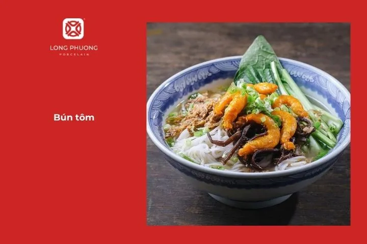 Bún tôm nấu cùng nước dùng ngọt thanh