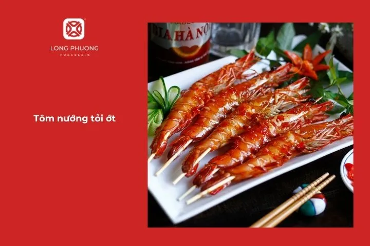 Tôm nướng với tỏi và ớt mang hương vị thơm ngon, hấp dẫn khó cưỡng