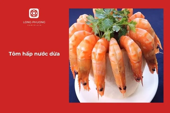 Món ngon với tôm ko thể bỏ lỡ tiếp theo là tôm hấp nước dừa