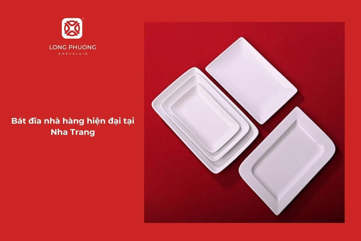 set bát đĩa chữ nhật