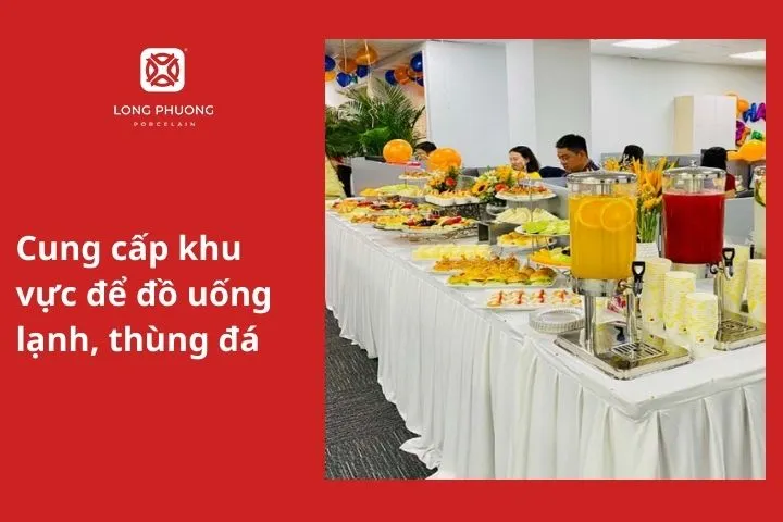 Cung cấp khu vực để đồ uống lạnh, thùng đá