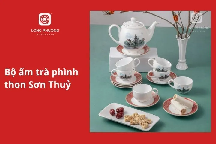 Bộ ấm trà phình thon Sơn Thuỷ