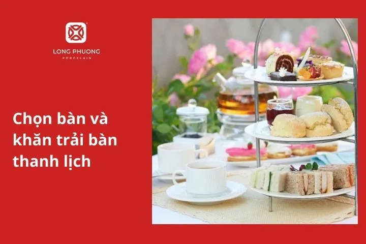 Chọn bàn và khăn trải bàn thanh lịch