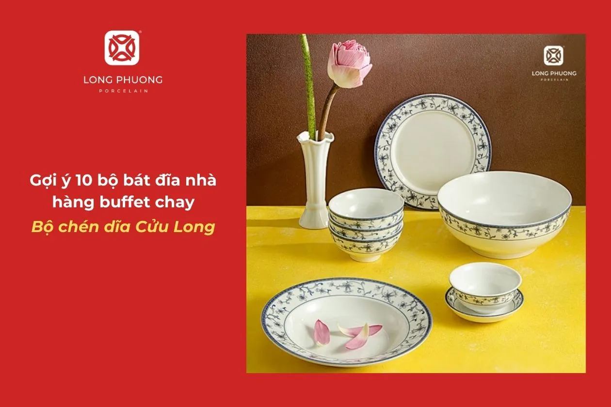 bộ chén dĩa nhà hàng chay đẹp