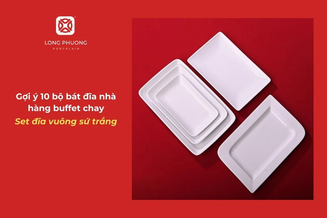 bộ đĩa sứ trắng cho nhà hàng