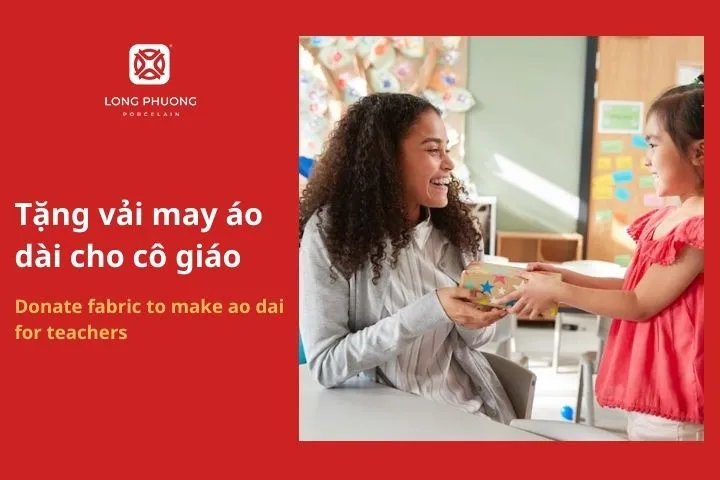 Tặng vải may áo dài cho cô giáo