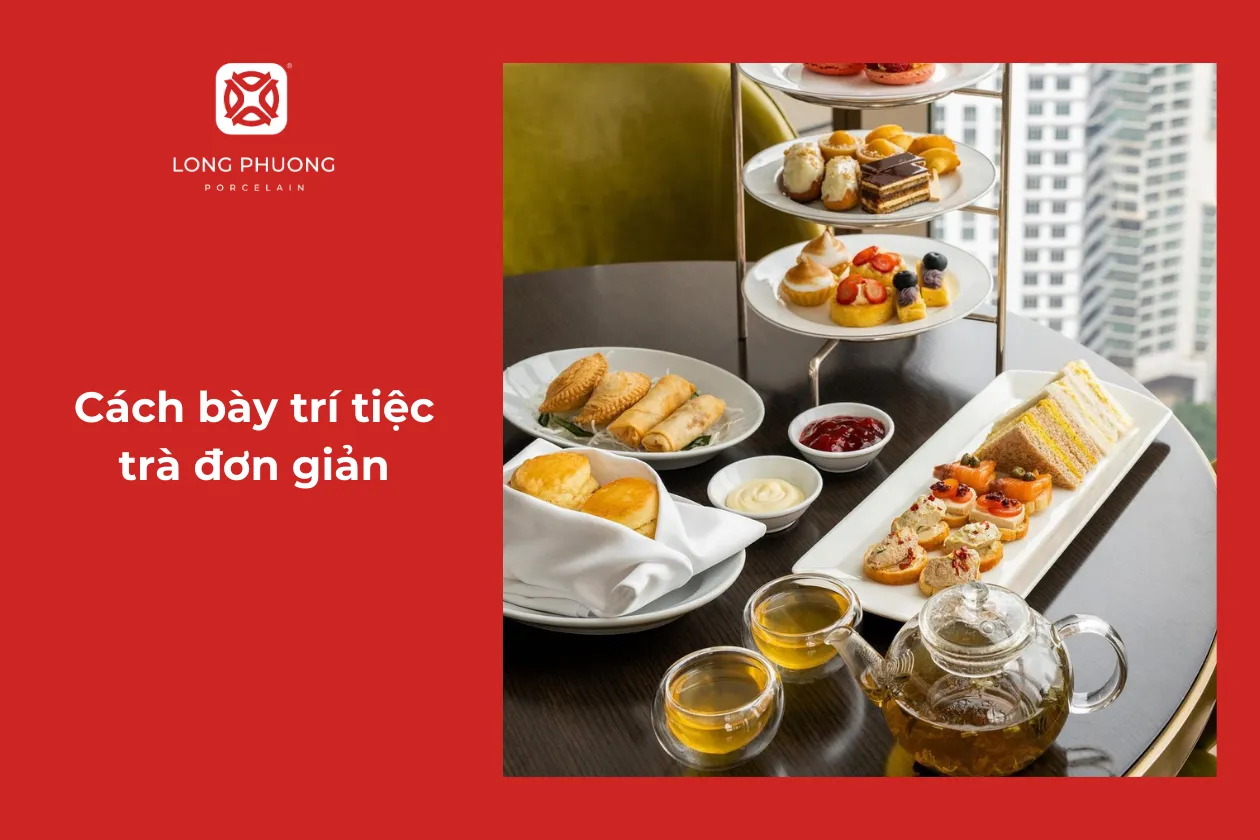 cách bày trí bàn tiệc trà đơn giản