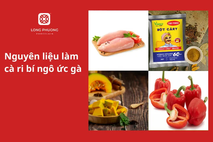 Nguyên liệu làm cà ri bí ngô ức gà