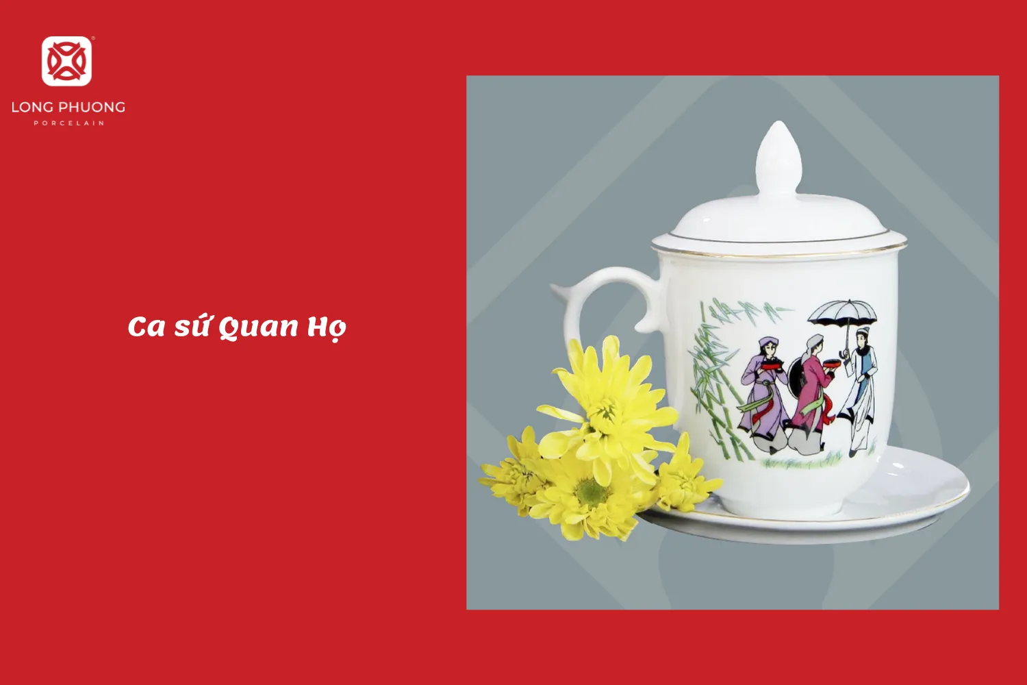 tặng sinh nhật bố cốc sứ in hình người quan họ