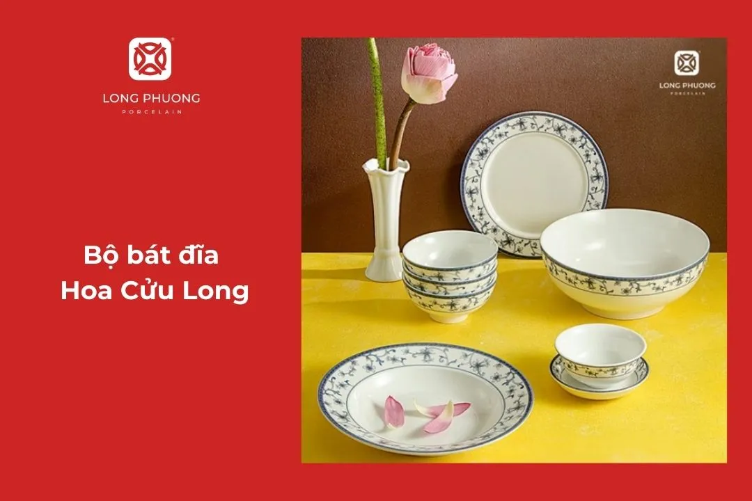 bát đĩa nhà hàng hoa cửu long