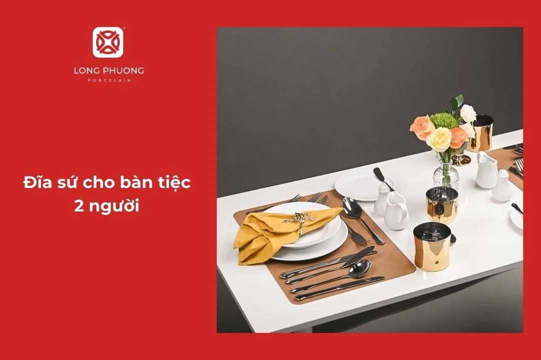 bát đĩa cho bàn tiệc 2 người