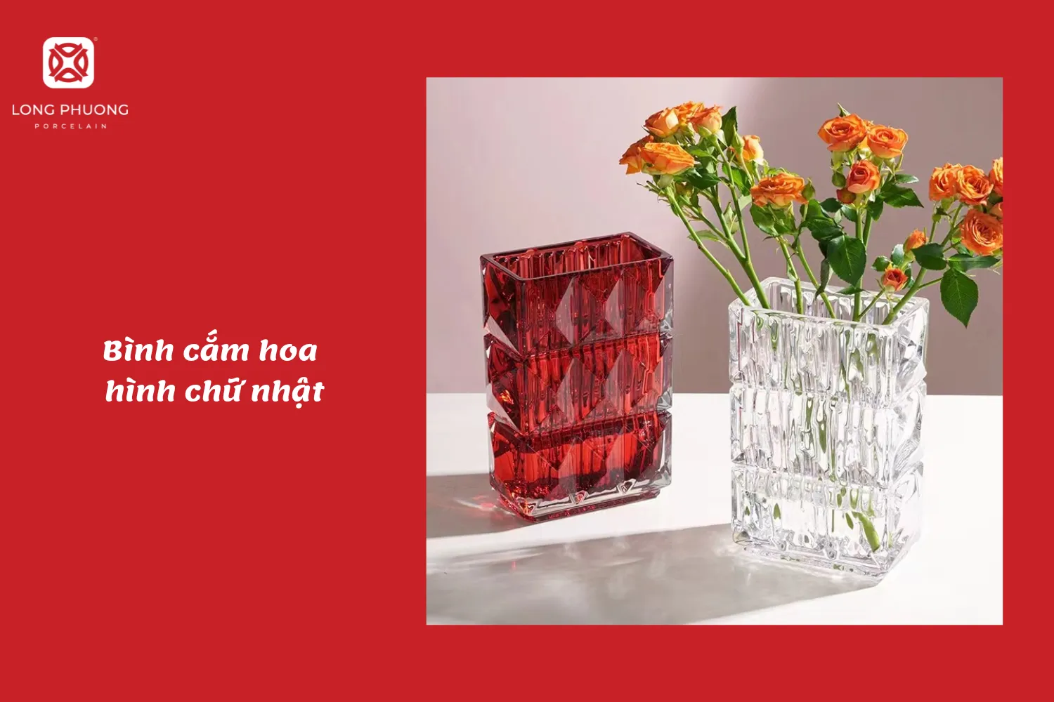 bình cắm hoa hình chữ nhật 