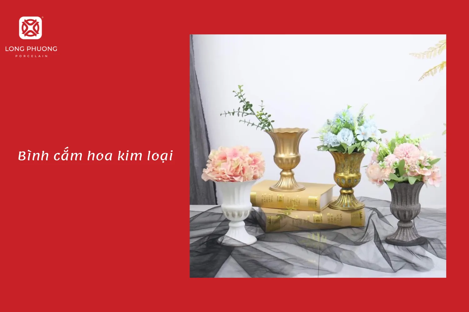 bình cắm bằng kim loại 