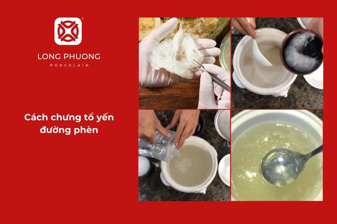 hướng dẫn cách chưng yến với đường phèn