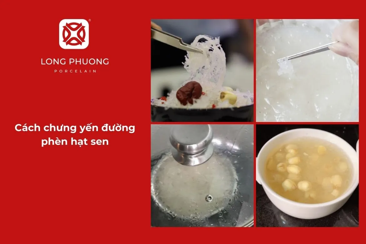 cách làm yến chưng hạt sen