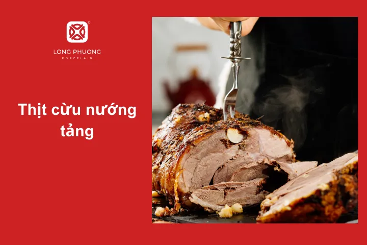 Thịt cừu nướng tảng giữ trọn hương vị tự nhiên, mềm ngọt của thịt cừu