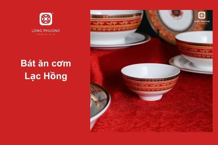 Bát sứ Long Phương với hoa văn truyền thống, thể hiện nét đẹp văn hóa Việt Nam trong từng chi tiết