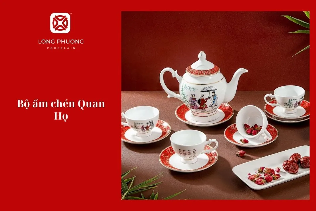 bộ ấm chén quan họ