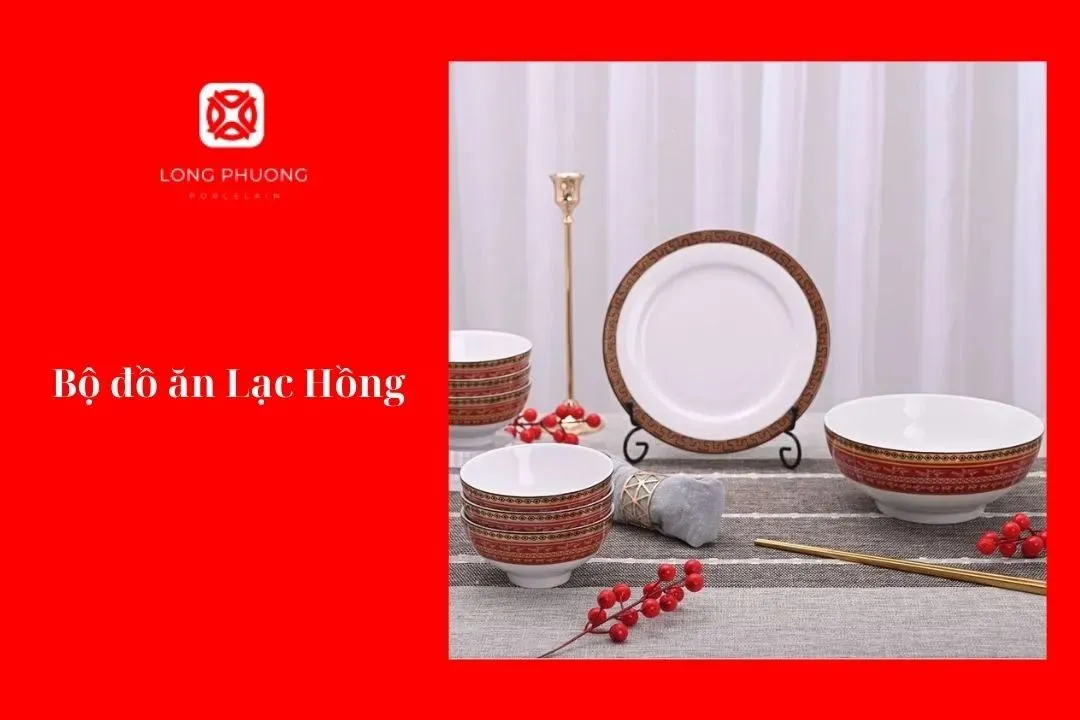bộ chén đĩa lạc hồng