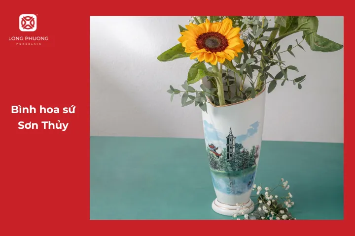 Bình hoa sứ Sơn Thủy là một đáp án tuyệt vời cho câu hỏi "Sinh nhật Mẹ nên tặng gì?"