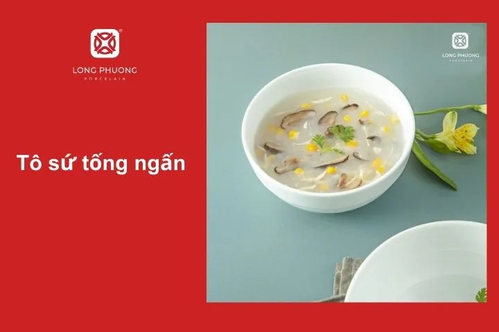 Tô sứ tống ngấn của Long Phương được làm từ sứ trắng cao cấp với thiết kế dáng cao