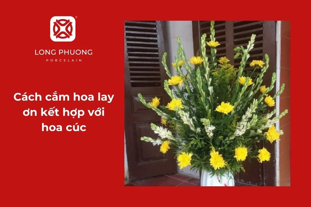 cắm hoa lay ơn với hoa cúc