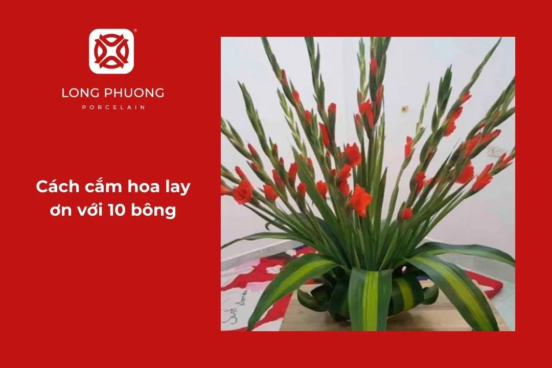 cắm hoa lay ơn đơn giản với 10 bông