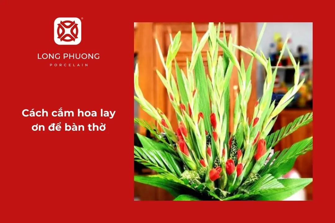 cắm hoa lay ơn trưng bàn thờ