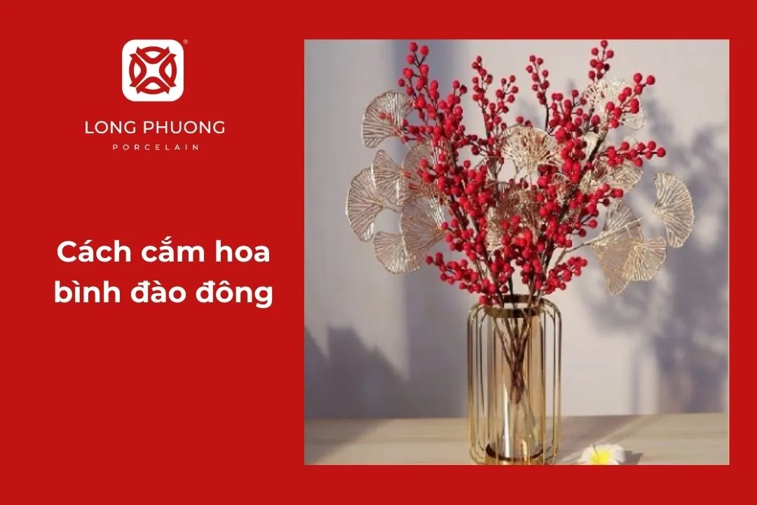 cách cắm hoa đào đông đỏ đẹp