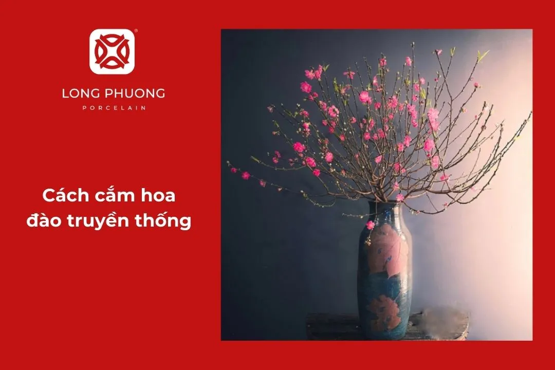 cách cắm hoa đào truyền thông