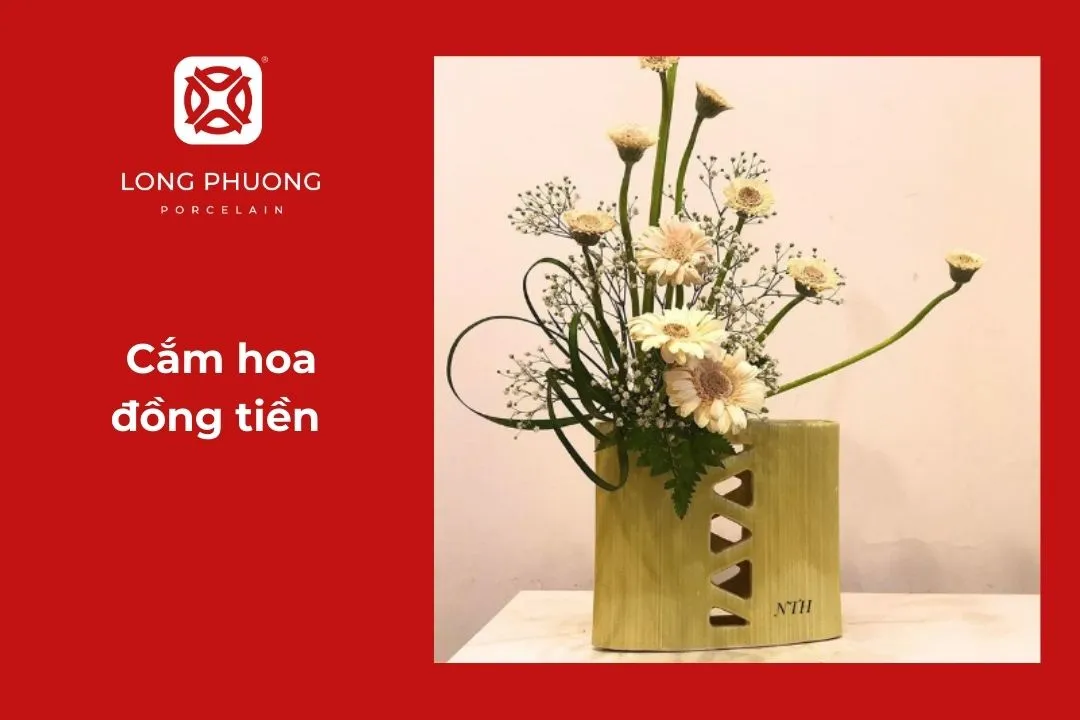 cắm hoa tết để bàn