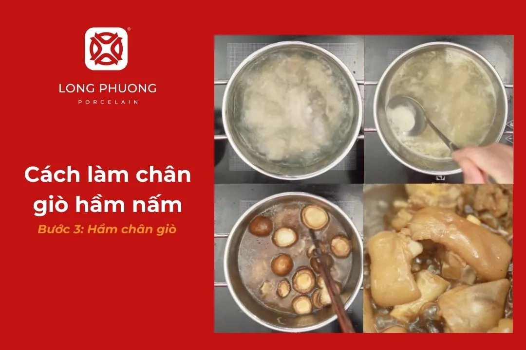 Nấu chân giò hầm nấm bổ dưỡng cho gia đình