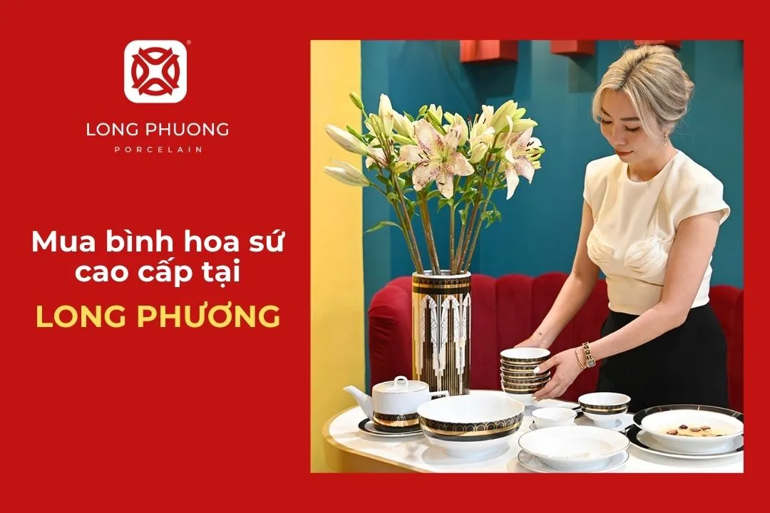 mua bình hoa sứ tại Long Phương