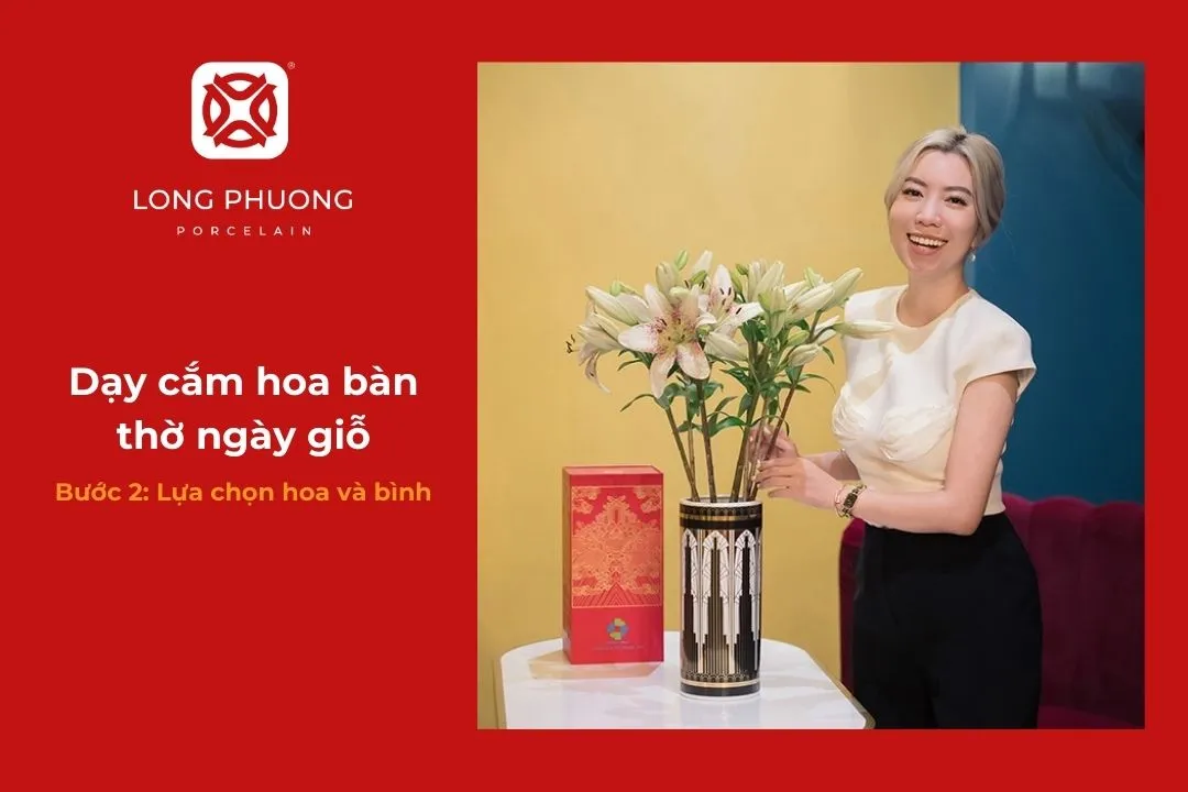 chia sẻ các bước cắm hoa bàn thờ