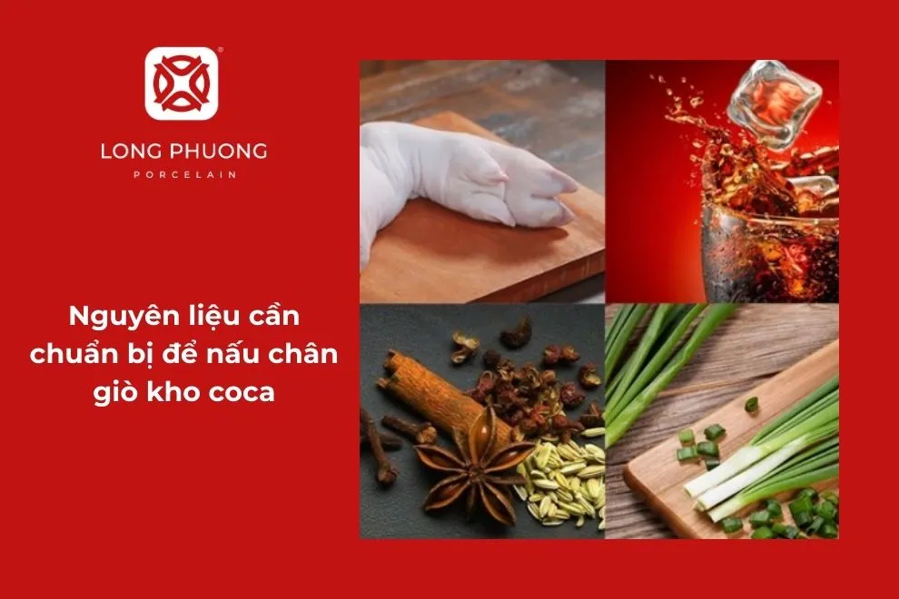 nguyên liệu nấu chân giò kho coca