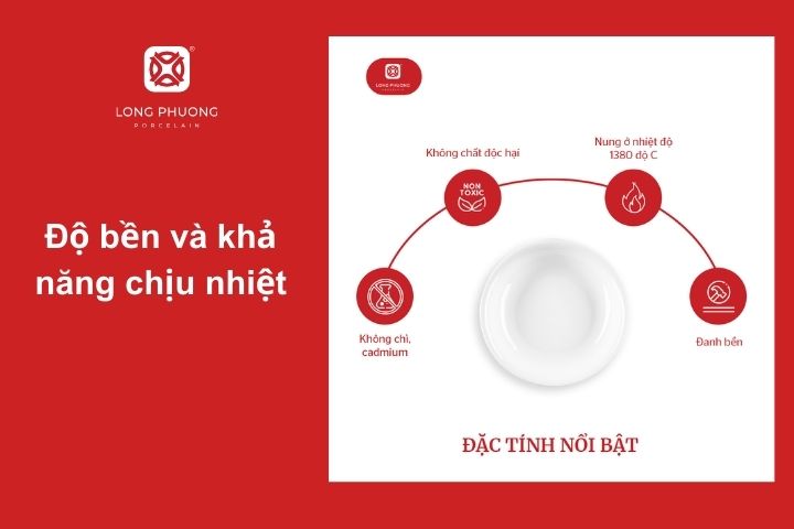 Đĩa sứ có khả năng chịu nhiệt tốt không chỉ tiện dụng mà còn giúp giữ nhiệt cho món ăn trong thời gian dài