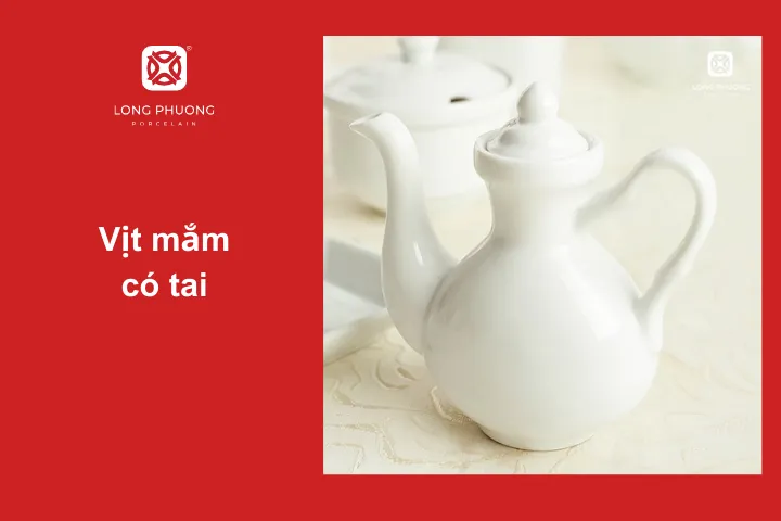 Vịt mắm có tai dùng đựng các loại nước chấm lỏng trên bàn tiệc