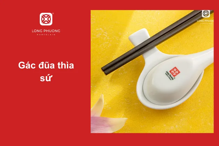 Gác đũa thìa sứ trắng rất sang trọng và đẹp mắt