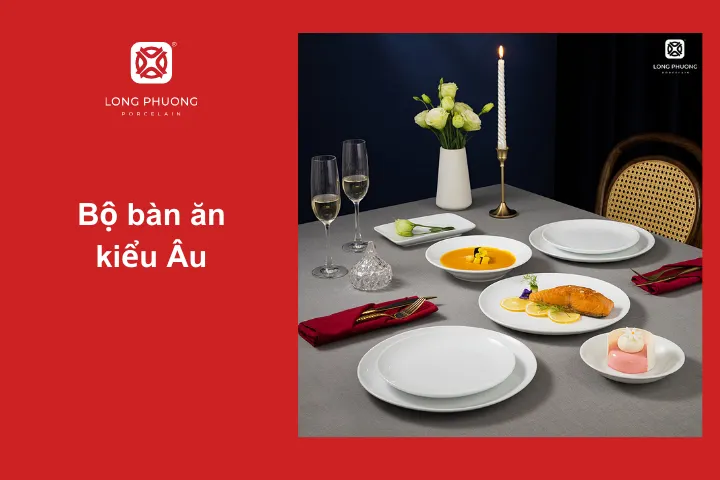 Đĩa rộng, màu trắng sứ trang nhã làm món ăn nổi bật hơn