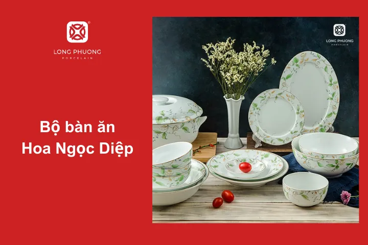 Bộ bát đĩa Hoa Ngọc Diệp đẹp mắt