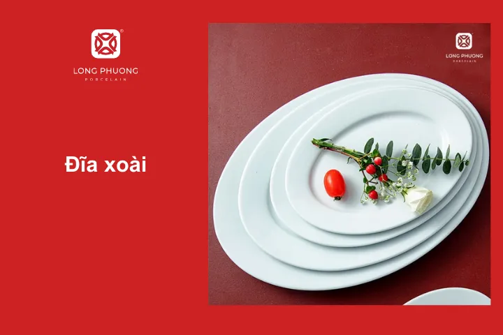 Đĩa xoài tinh tế, sang trọng, thích hợp đựng các món nhiều nguyên liệu, trang trí cầu kỳ