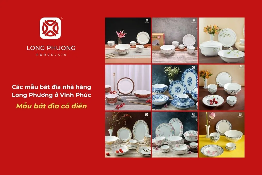 mẫu bát đĩa cổ điển cho nhà hàng việt