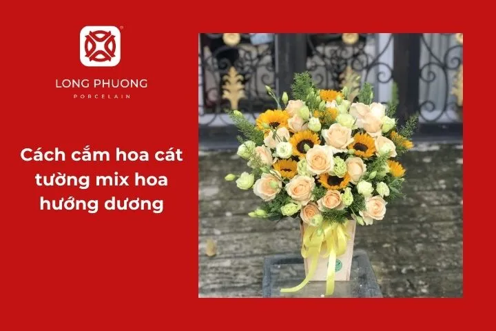 Bình hoa cát tường mix hoa hướng dương rực rỡ