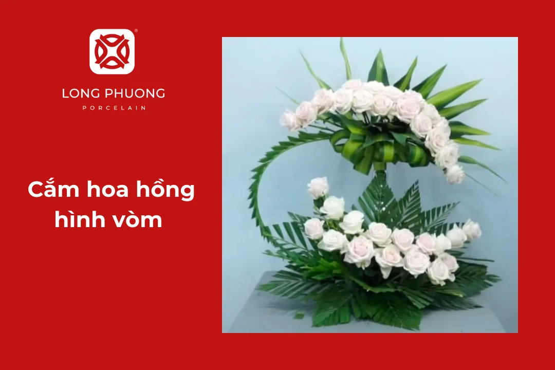 Cắm hoa hồng dáng vòm cong
