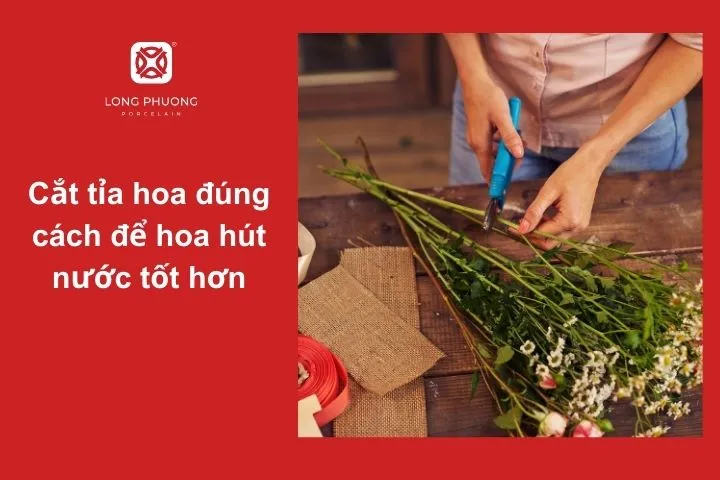 Xử lý cành hoa trước khi cắm vào bình