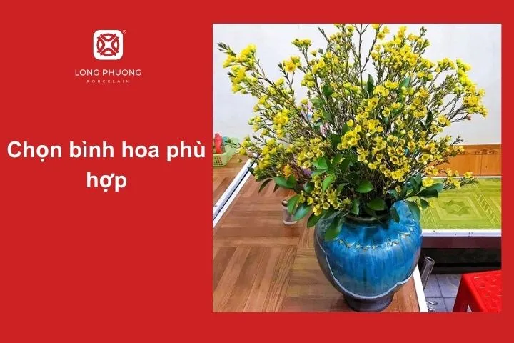 Việc chọn bình hoa phù hợp giúp bạn dễ dàng tạo kiểu dáng khi cắm hoa