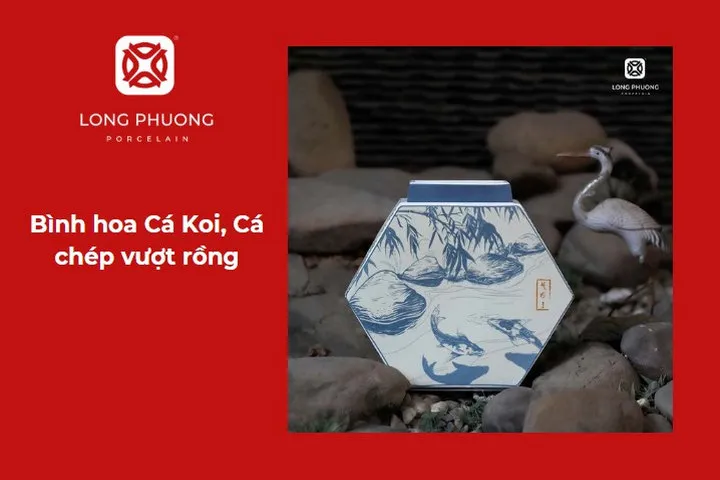 Bình hoa Cá Koi, Cá chép vượt rồng