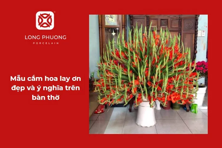Mẫu cắm hoa lay ơn với tạo hình đuôi công lộng lẫy