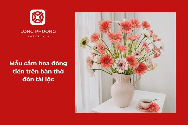 Hoa đồng tiền trưng ban thờ đón tài lộc và sự tốt lành