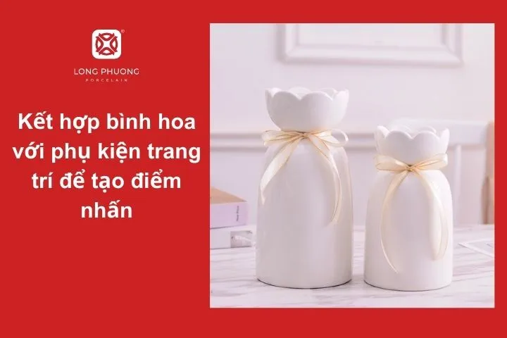 Gắn ruy băng, thắt nơ lên bề mặt bình hoa sẽ nhìn sang trọng hơn